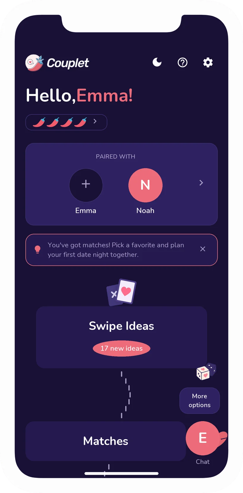 La home di Couplet con le idee della settimana